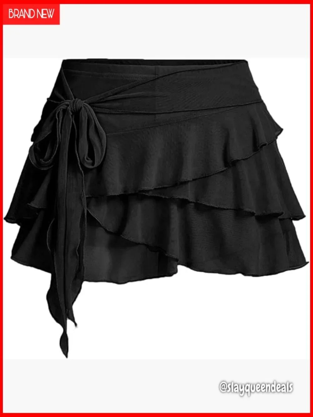Y2K Mesh Mini Skort with Ruffle Layers and Built-in Shorts